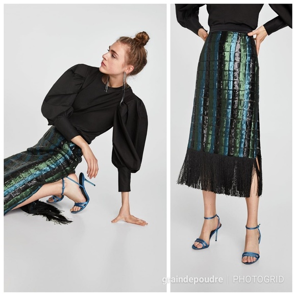 sequin pencil skirt zara